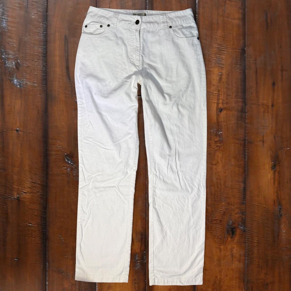 White Linen Blend Pants The Limited Straight Leg Y2K Size 6